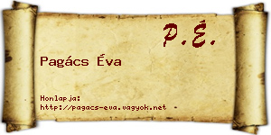 Pagács Éva névjegykártya